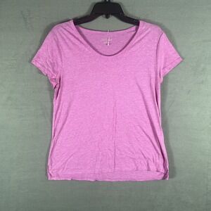 Merona Women's Purple Heather Short‎ Sleeve V-Neck T-Shirt Size M Regular Fit